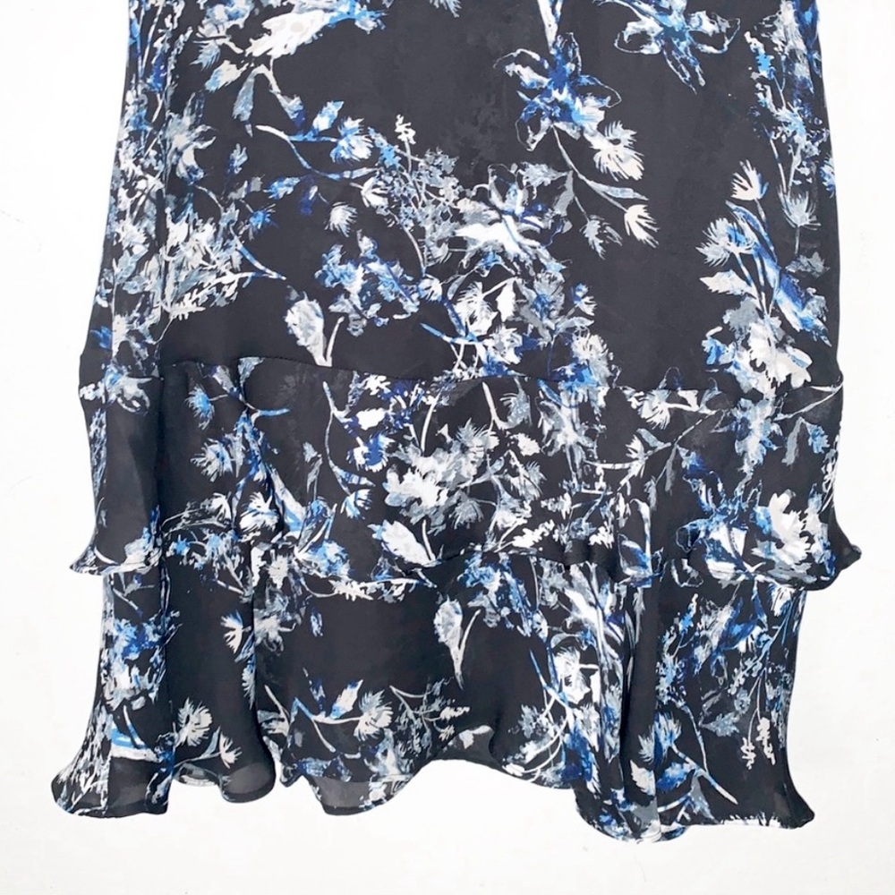 Parker Navy and White Sleeveless Floral Mini Dress - Picture 3 of 9